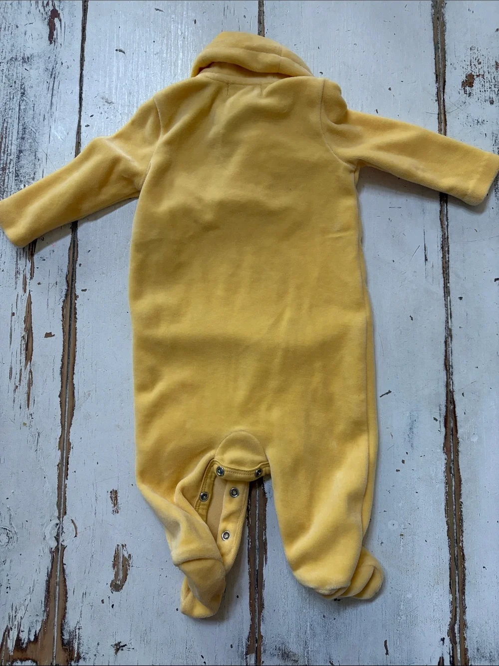 Ralph Lauren Yellow Fleece Footed Baby One-Piece